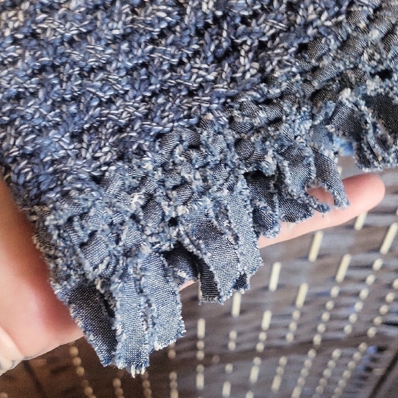 White + Warren Heathered Blue Crew Neck Sweater - Picture 7 of 7